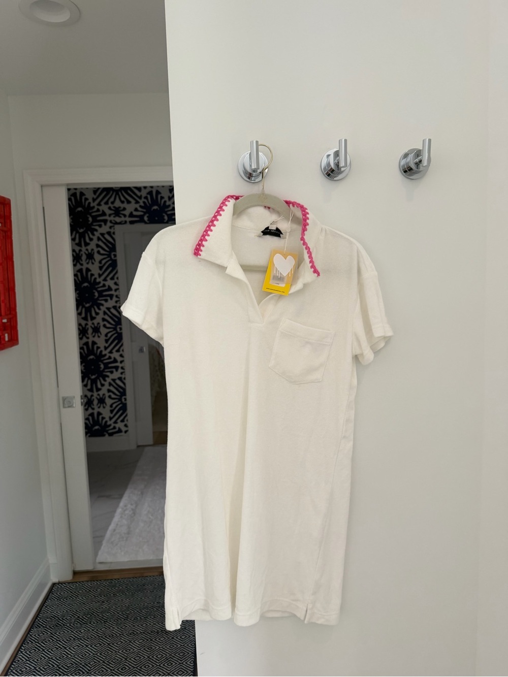 Rosenthal Cream Polo Shirt with Pink Trim